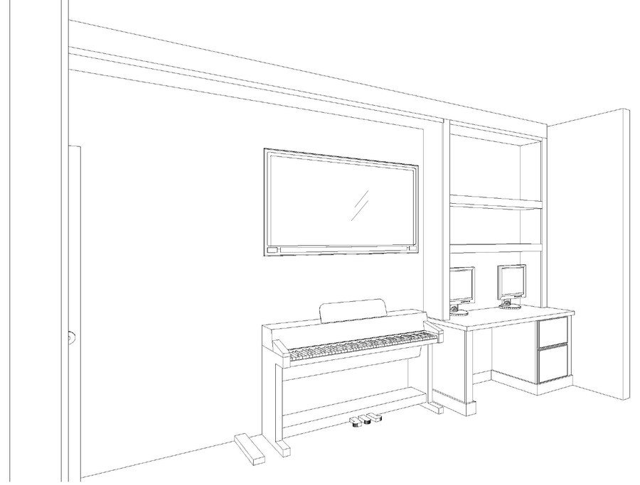 Beck/Allen office built-in — 3D rendering (old)