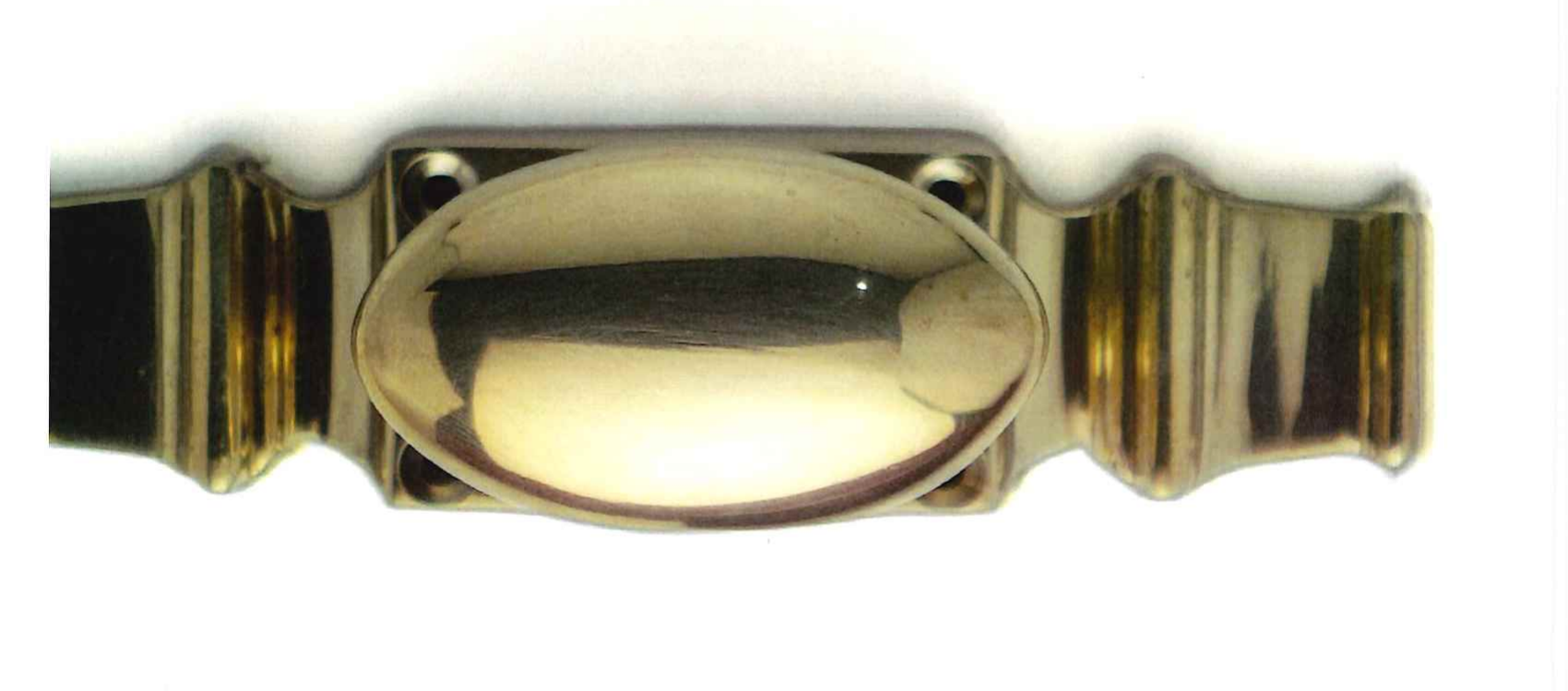 Gruppo Romi CBEZ0.1107/5 Cremone Bolt, Dummy Mount, Polished Nickel oval turn-piece on fluted backplate